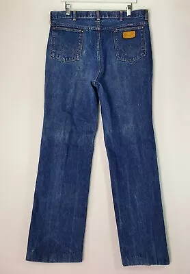 Vintage Wrangler Men Blue Bell Jeans 36x31 Talon Zipper Bootcut  • $15