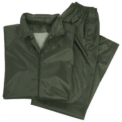 Waterproof RainSuit Overal Set Jacket Trousers Fishing Army Military Overalls L • £9.95
