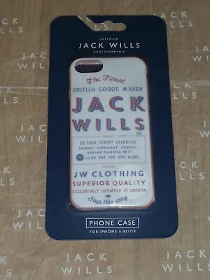 New Jack Wills IPhone 8 7 Or 6 6s Hard Case Pink White Print • £2