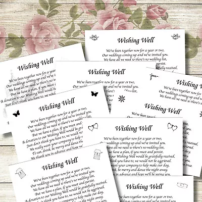 25 Small Wedding Gift Poem Cards Honeymoon Money Wishing Well Card • £4.07