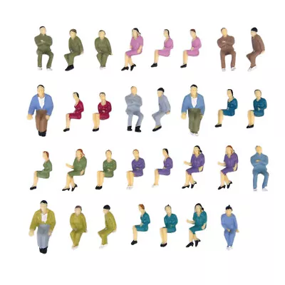 50 Lot Painted Model Train Seated Figures People Passengers 1:50 O Scale Layout • £8.94