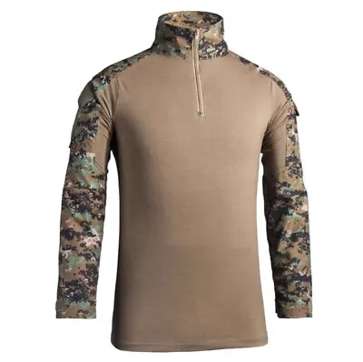 USMC MARPAT Digital Woodland Camo Tactical Combat Shirt Elastic T-Shirt Uniform • $38.99