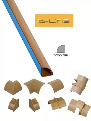 D-Line 22mm X 22mm Wood (Oak) Quadrant Trunking PVC Cable Management Hide Cover • £52.99