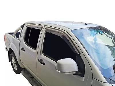 Tinted Door Visor Weather Rain Shield Slimline For Nissan Navara D40 2007-14 • $59.95