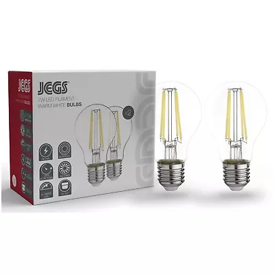  LED E27 Edison Screw Bulb 7W Is Equivalent To 60W Clear Filament - Pack Of 2  • £3.99