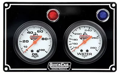 QuickCar 61-6701 2 Gauge Panel Oil Pressure/Water Temp Black W/ Warning Lights • $149.95