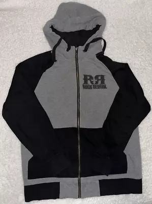 Men's Rock Revival Black Cotton Blend Full Zip-Up Hoodie Sweatshirt Small • $12.99