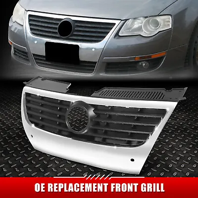 For 06-10 VW Passat OE Style Black Slat Front Bumper Hood Grille W/ PDC Holes • $80