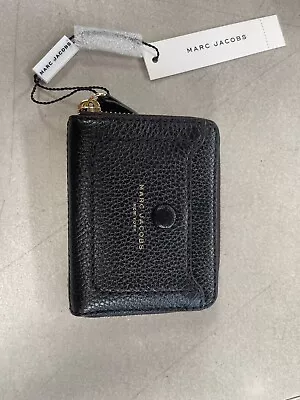 Marc Jacobs M0013054 Zip Around Mini Wristlet Leather Black Wallet • $59.99