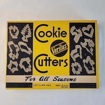 Vintage Veritas For All Seasons Tin Metal 12 Cookie Cutters Fun Shapes #3221 • $8.57