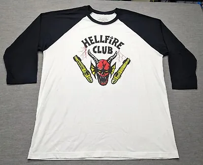 Zero Foxtrot Stranger Things Hellfire Club Raglan Tshirt 3/4 Sleeve Men's XL • $26.95