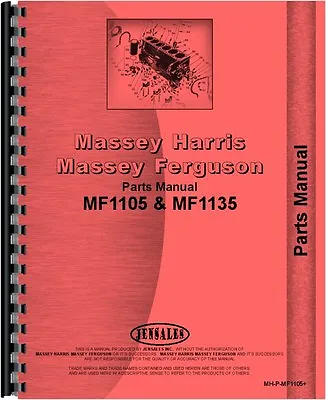 Massey Ferguson 1105 1135 Tractor Parts Manual (MH-P-MF1105+) • $55.99