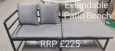 Luxury Extendable Patio Bench Multi Purpose Seat/Side Table Patio Bench (New) • £69.99