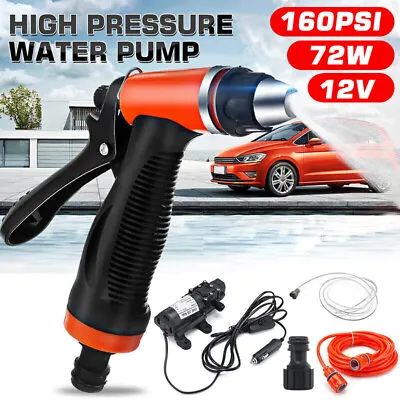 Portable 72W 12V Car High Pressure Washer Water Pump Kit Jet Wash Cleaner Hose • £14.99