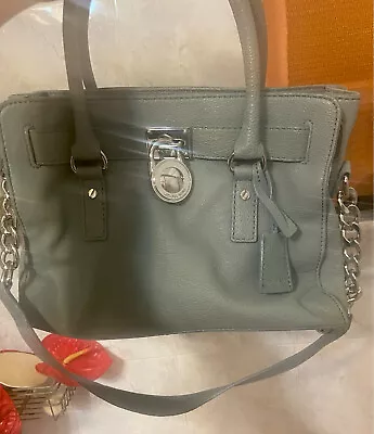 Michael Kors Blue Grey Hamilton Padlock Bag • $50