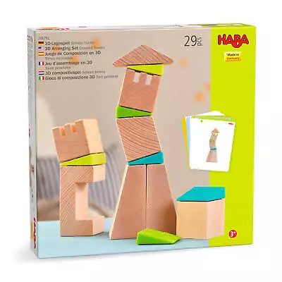 HABA Crooked Tower Wooden Blocks With Pattern Cards (Made In Germany) • $39.99