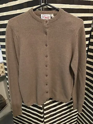 Orvis Women’s Sweater Brown Wool Size 38 Mink Button Up Cardigan England • $14.99