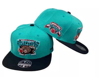 Vancouver Grizzlies NBA Team Side Fitted HWC NBA Mitchell & Ness Teal/black Hat • $44.99
