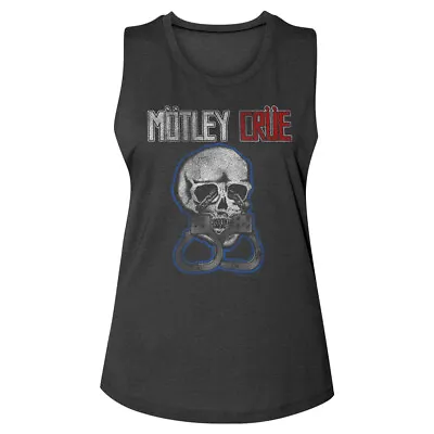 Motley Crue Skull & Cuffs Women's Muscle Tank T Shirt Metal Band Music Merch • $28.50