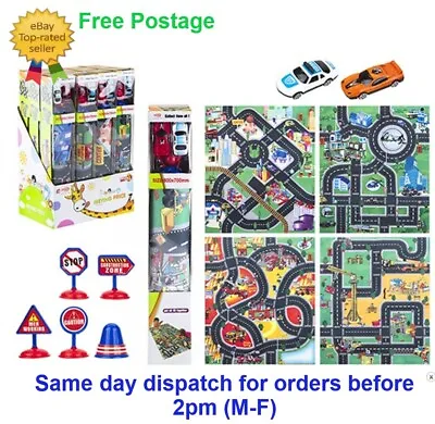 Kids Playmat City Toy Car Play Map Floor Mat Rug Children Bedroom Playroom Xmas • £7.95