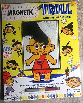 1965 MAGNETIC TROLL WITH THE MAGIC HAIR Toy/Game - Smethport Specialty Co. No.78 • $30.99