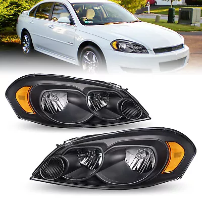 For 2006-2013 Chevy Impala 06-07 Monte Carlo Black Housing Headlights Lamps • $61.59