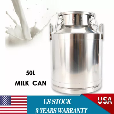 304 Stainless Steel Milk Can 50L 13.25 Gallon Milk Bucket Wine Pail Bucket • $108.29