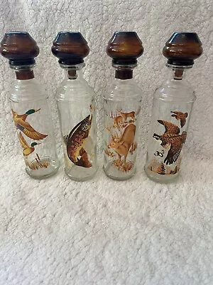 4 Vintage 1960s Cabin Still Whiskey Decanter Sportsman Collection (With Tops) • $95