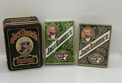 NEW Sealed 2 Deck Set Of Jack Daniels Gentlemen's Playing Cards In Metal Tin VTG • $24.99