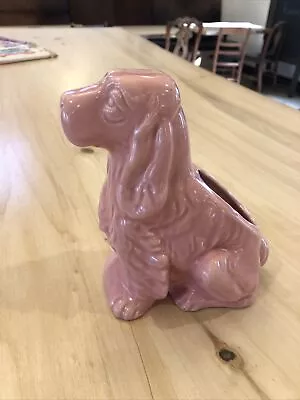 Vintage McCoy Pottery Glazed Pink Cocker Spaniel Planter C. 1950s • $20