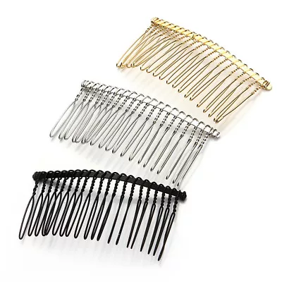 6pcs Blank Metal Hair Clips Side Combs 20 Teeth DIY Hair Jewelry Findings • £4.63