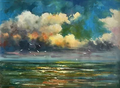 Beach & BoatsOceanOriginal Oil Painting By Jason   71 X 51 Cm • $299.99