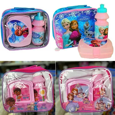Disney Frozen/Sweet Princess/Doc McStuffins Lunch Pack Box Bag Kids Food Box Set • £8.99
