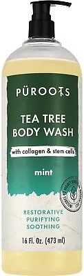 All Natural Tea Tree Mint Body Wash With Collagen And Stem Cells 16oz (Pack Of 2 • $15.95