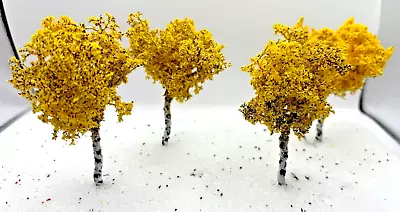 Model Trees Autumn Birch Trees 3-4 Inch Set Of 4 O/HO Scale • $16.99