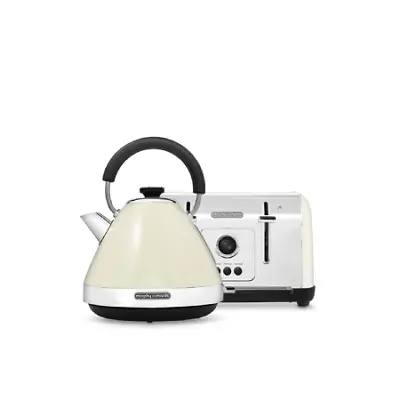 £104.98 • Buy Morphy Richards Venture Pyramid Kettle 1.5L Rapid Boil And 4 Slice Toaster -