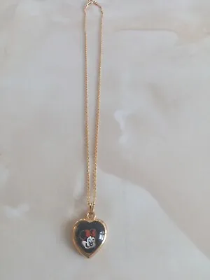 Minnie Mouse Gold Plated Love Heart Necklace • £2.50