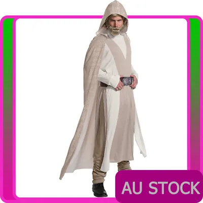 Mens Luke Skywalker Deluxe Costume Official Star Wars Jedi Robe Adult Cloak • $76.99