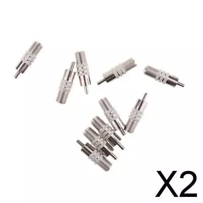 2X 10x F Type Female To   Male Coax Coaxial Cable Audio Adapter Connector • £10.30