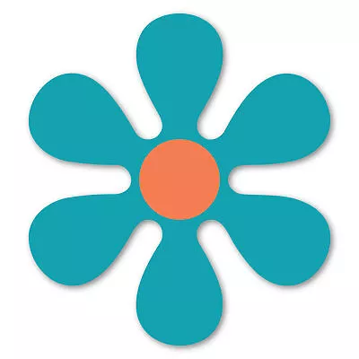 Aqua And Orange 70's Flower Magnet • $2.99