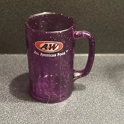 A&W Root Beer Plastic Mini Mug Kid Toy Purple With Glitter 2.25 Inch 2003 RARE • $7.99