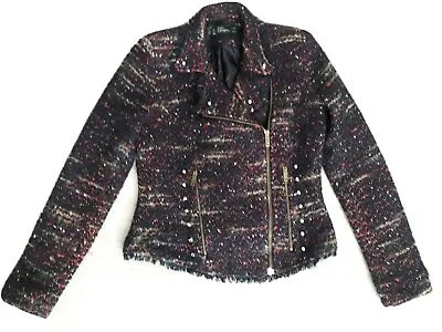 ZARA Trafaluc Ladies Biker Style Studded Boucle Jacket  Blazer    Size M • $36.63
