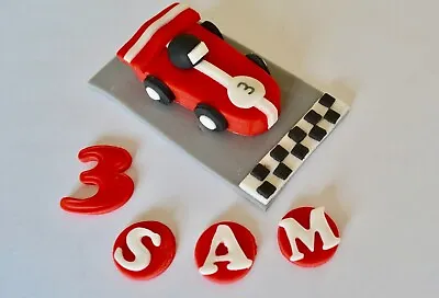 RACING CAR Formula 1 F1 Track Cake Toppers Personalised Edible Icing Birthday  • £18.99