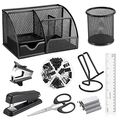 Black Desk Organizer With Drawers 9-in-1 Office Supplies 1000 Staples Pen ... • $25.32
