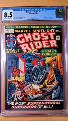 Marvel Spotlight #5 Origin & 1st App. Ghost Rider 1972 CGC 8.5 Off WT To WHITE • $2599