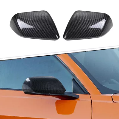 2X Carbon Fiber Side Mirrors Rear View Cover Shell Trim For Ford Mustang 2015+ • $23.49