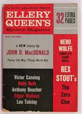 Ellery Queen's Mystery Magazine April 1963 John D. MacDonald Rex Stout • $7.99