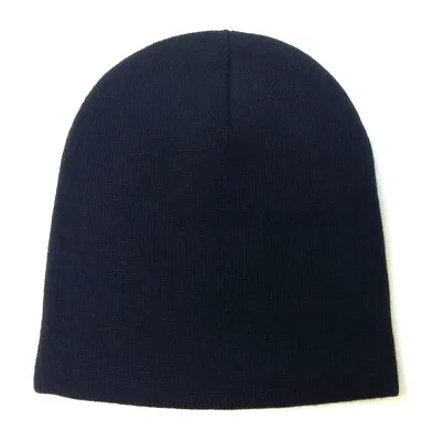 Solid Plain Blank Short Uncuffed Knit Beanie Skull Cap Ski Hat Winter Snow Retro • $8.95