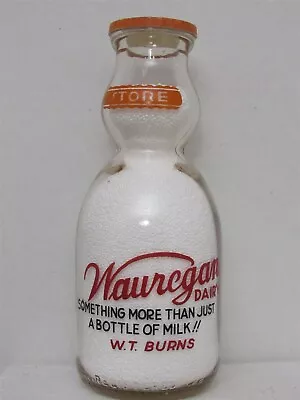 TRPQCT Milk Bottle Wauregan Dairy Farm W Burns Wauregan CT Singing CREAM TOP 3-C • $39.99