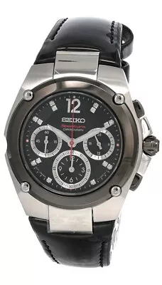 Seiko Sportura Black Dial LTHR Strap Men's Watch SRW899 • $580
